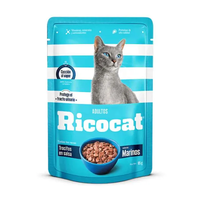 Ricocat Adulto Trocitos Marino en Salsa Pouch 85 g