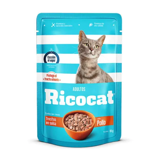 Ricocat Adulto Trocitos Salsa Pollo Pouch 85 g