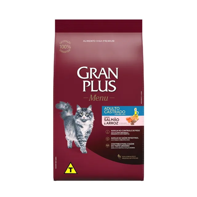 Gran Plus Menu Gato Adulto Castrado Salmon Y Arroz 3 Kg