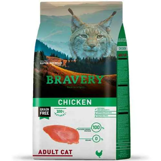Bravery Chicken Adult Cat Alimento Seco Gato 2 Kg
