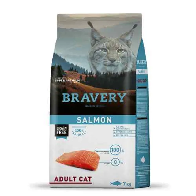 Bravery Salmón Adult Cat Alimento Seco Gato 2 Kg