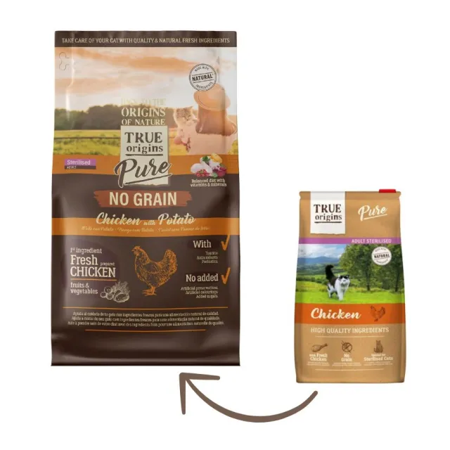 True Origins Pure Cat Adult Stererilized Chicken Grain free 7 Kg