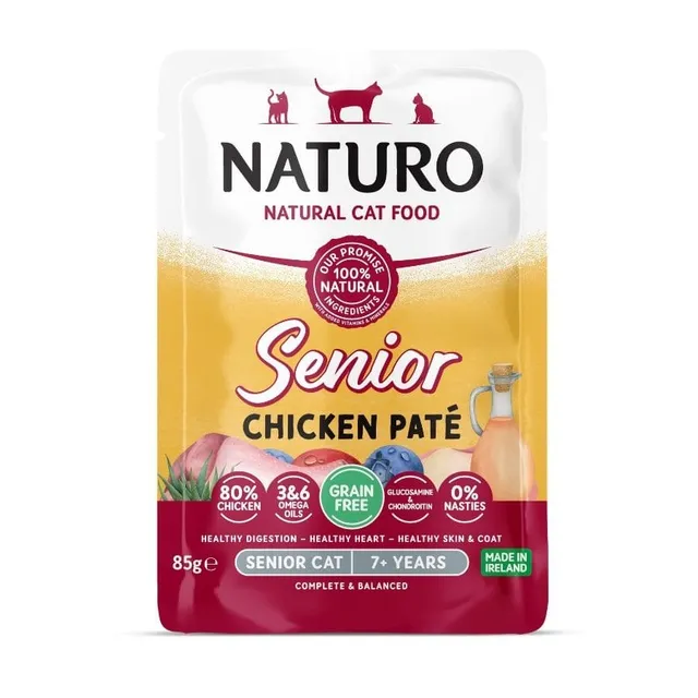 Naturo Paté de Pollo para gato adulto entre 7 años a más