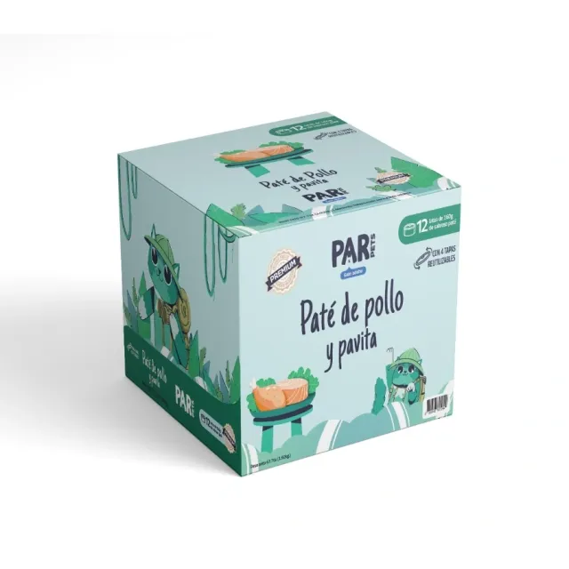 Par Pets Gato Pack Paté De Pollo Y Pavita 160Gr (12 Unidades)