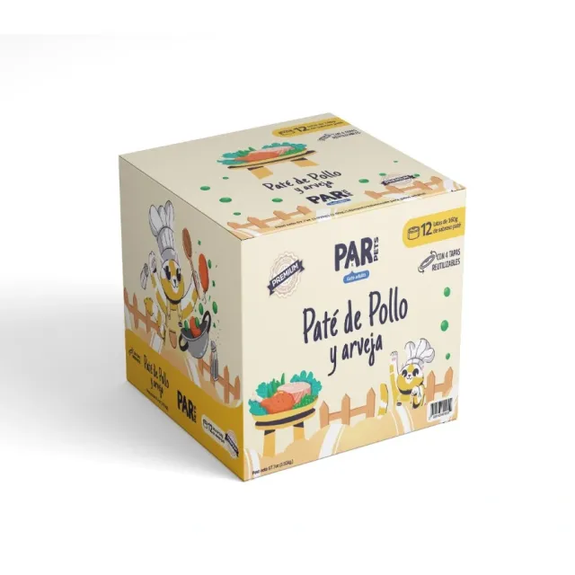 Par Pets Gato Pack Paté De Pollo Y Arveja 160Gr (12 Unidades)