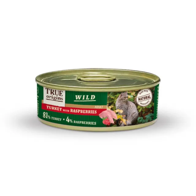True Origins Wild Adulto Pavo Y Frambuesas Lata 85 Gr