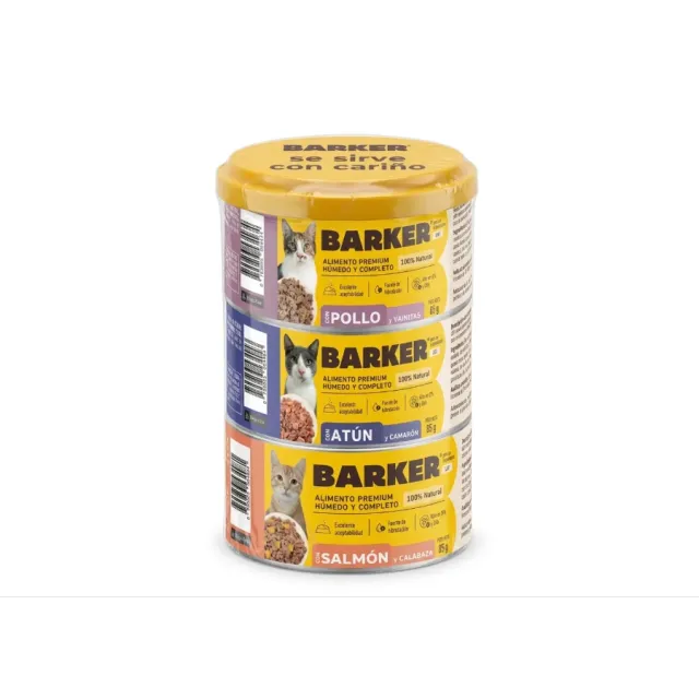 Barket Gato Húmedo 3Pack Edición Especial + Tapa Lata