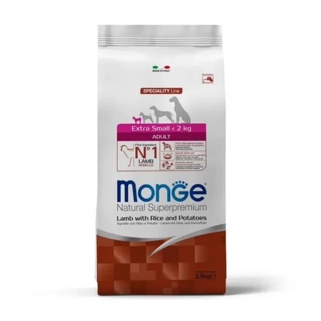 Monge Adult Extra Small Cordero, Arroz y Papa 2.5 kg