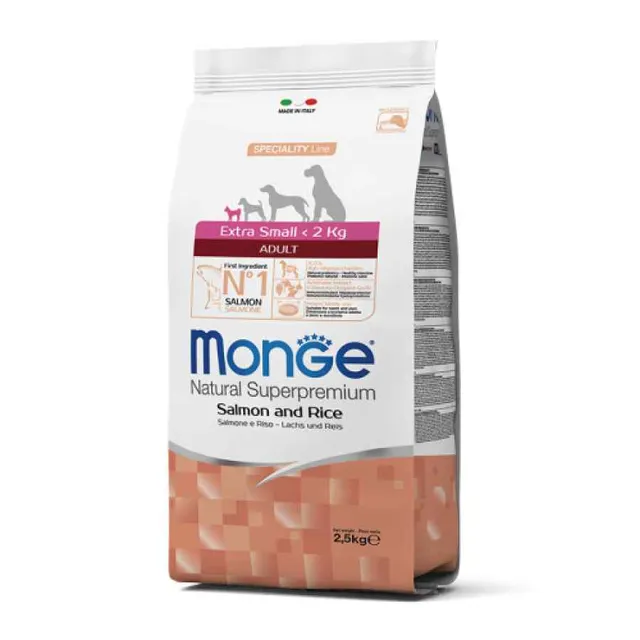 Monge Adult Extra Small Salmon Y Arroz 2.5 Kg Alimento Seco Perro