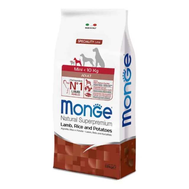 Monge Adult Mini Cordero, Arroz Y Papa 7.5 Kg Alimento Seco Perro