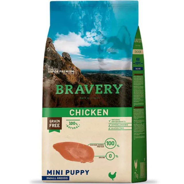 Bravery Chicken Mini Puppy Small Breeds Alimento Seco Perro 2 Kg