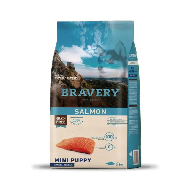 Bravery Salmón Mini Puppy Small Breeds Alimento Seco Perro 2 Kg