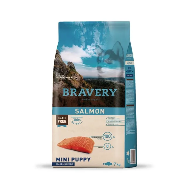 Bravery Salmón Mini Puppy Small Breeds Alimento Seco Perro 7 Kg