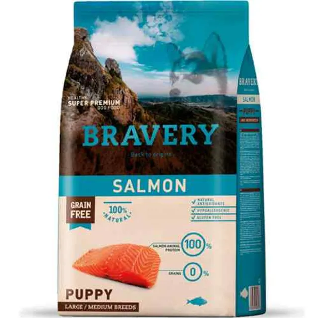 Bravery Salmón Puppy Large/Medium Breeds Alimento Seco Perro 4 Kg