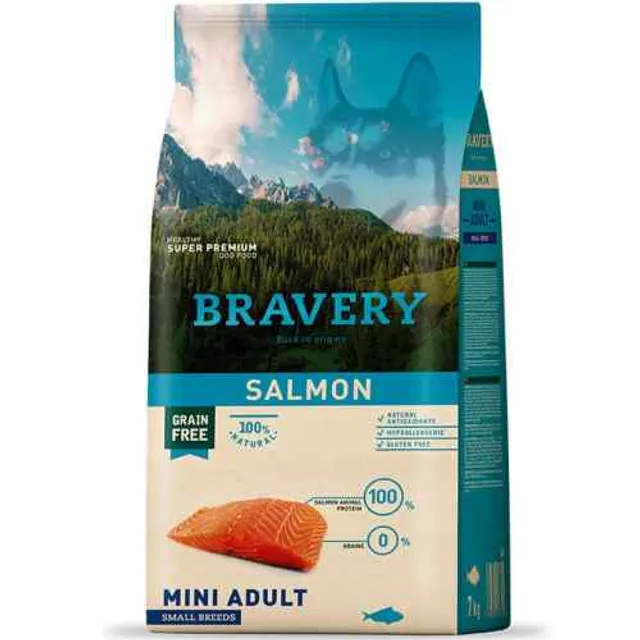 Bravery Salmón Mini Adult Small Breeds Alimento Seco Perro 2 Kg