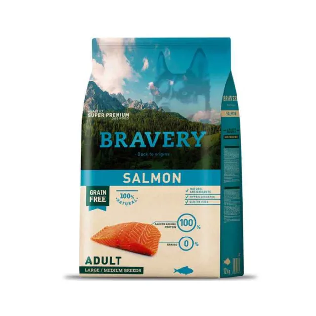 Bravery Salmón Adult Large/Medium Breed Alimento Seco Perro 4 Kg