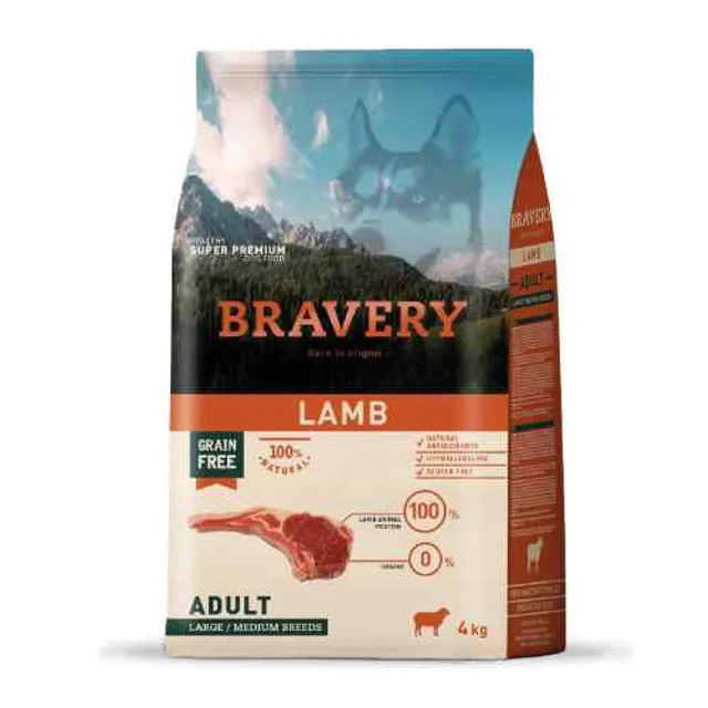 Bravery Cordero Adult Large/Medium Breed Alimento Seco Perro 12 Kg