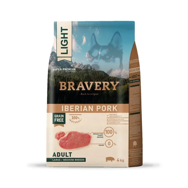 Bravery Light Iberian Pork Adult Large/Medium Breeds Alimento Seco Perro 12 Kg