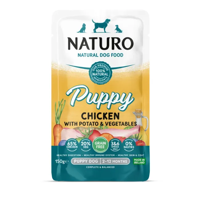 Naturo Mini Pollo, Papa y Vegetales - Libre de Granos para perro cachorro 150 g