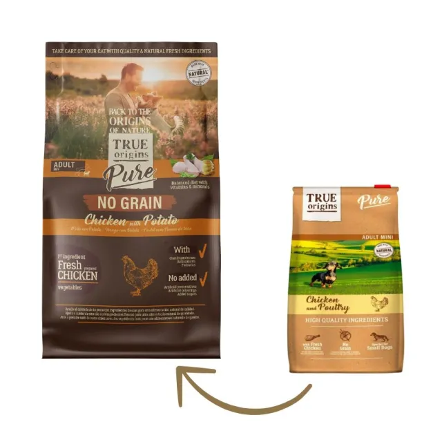 True Origins Pure Dog Adult Mini Chicken Grain free 3 Kg