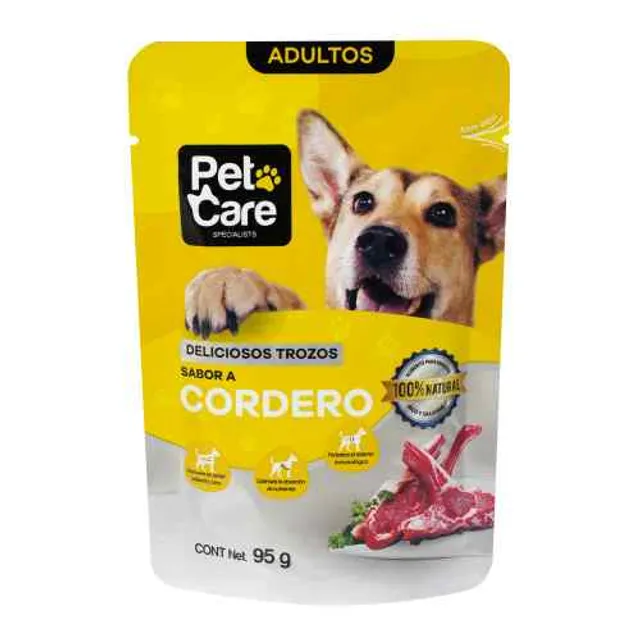 Pet Care Pouches Perro Sabor Cordero 95g
