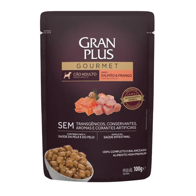Gran Plus Gourmet Perro Adulto Sabor Salmon Y Pollo 100Gr