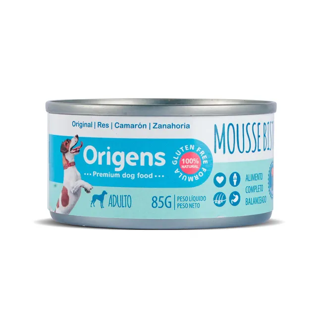 Origens mousse bistro marino res, camarón y zanahoria adulto 85 gr