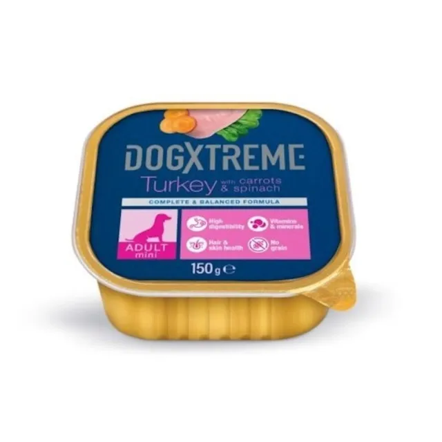 Dogxtreme Adult Mini Comida Húmeda Pavo Zanahoria Espinaca 150 g