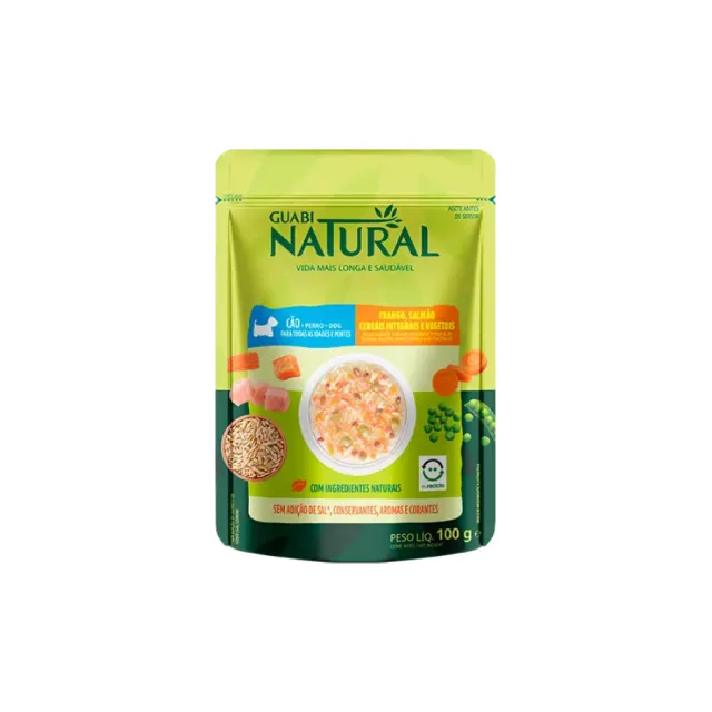Guabi Natural Perro Pollo, Salmon, Cereales Integrales Y Verduras 100 G