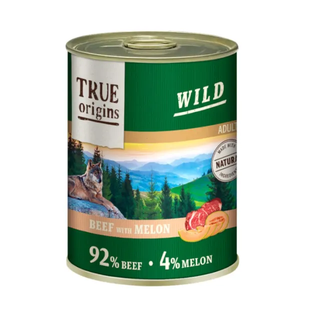True Origins Wild Adulto Ternera Y Melón Lata 400 Gr