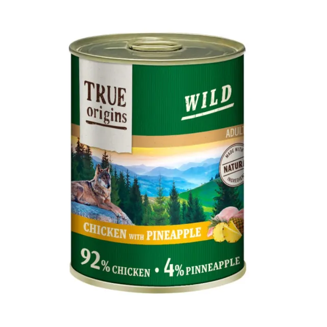 True Origins Wild Adulto Pollo Y Piña Lata 400 Gr