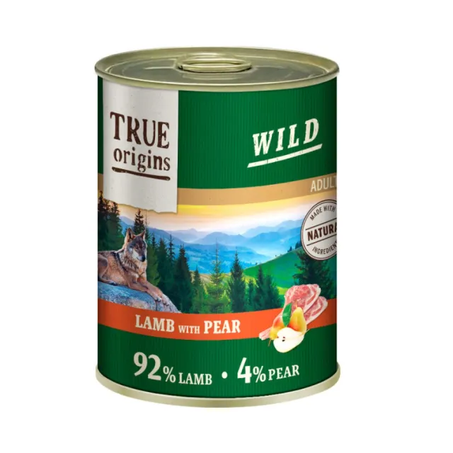 True Origins Wild Adulto Cordero Y Pera Lata 400 Gr