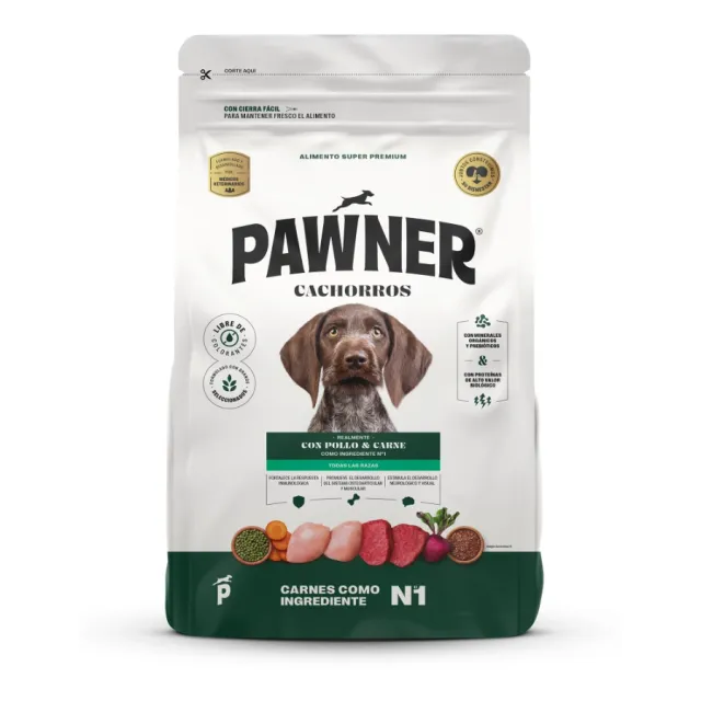 Pawner Alimento Seco Perro Cachorro Pollo Y Carne 1 Kg