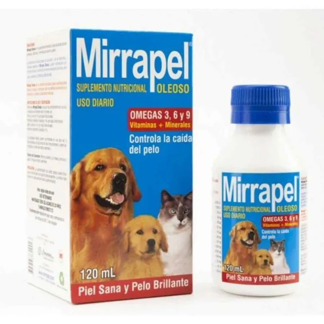Mirrapel Oleoso para Perros y Gatos 120ml Pelaje brilloso y piel sana Omegas