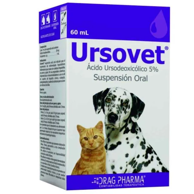 Dragpharma Ursovet (Suspensión Oral Ácido Ursodeoxicólico 5%) Frasco X 60 Ml 1165001