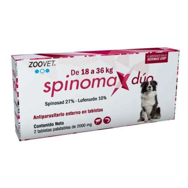 Spinomax Duo 18 A 36 Kg (Antiparasitario Externo Oral A Base De Spinosad + Lufenurón)