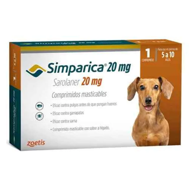 Simparica 20 mg x 1 tab (5 a 10 kg)