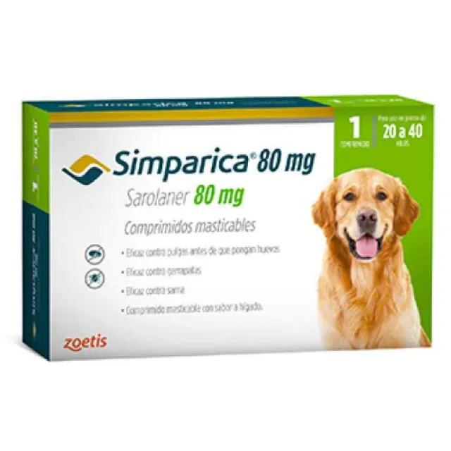 Simparica 80 mg x 1 tab (20 a 40 kg)