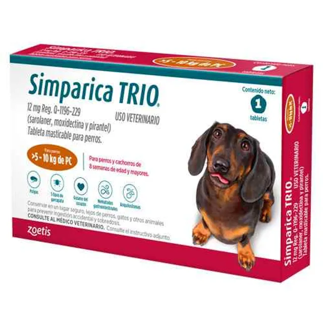 Simparica Trio Caramel 5.1 10 Kg X 1 Tab