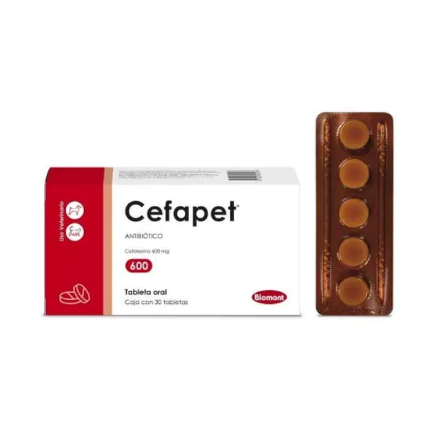 Cefapet 600, Venta: Blister 5 TAB