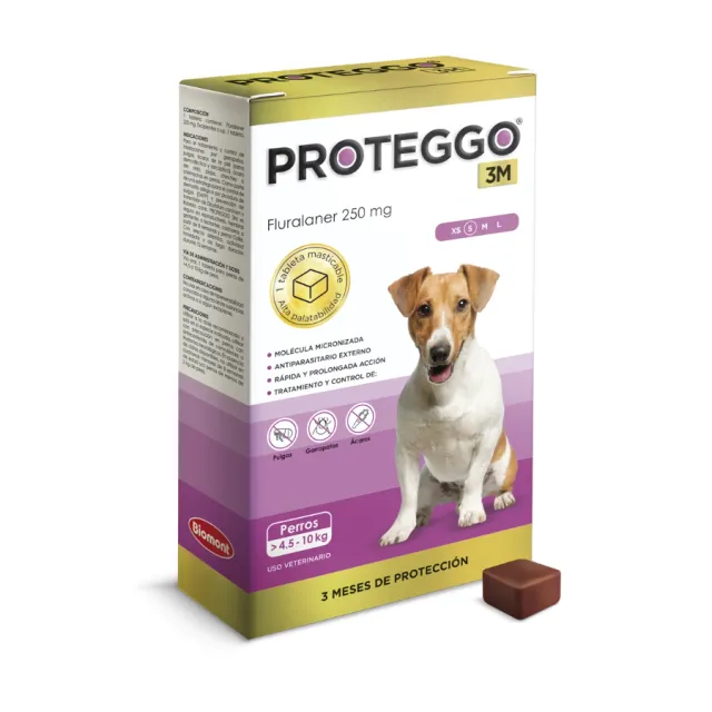 Proteggo 3m 250 Mg para Perro 4.5 10 Kg (Cja X 1 Tab)