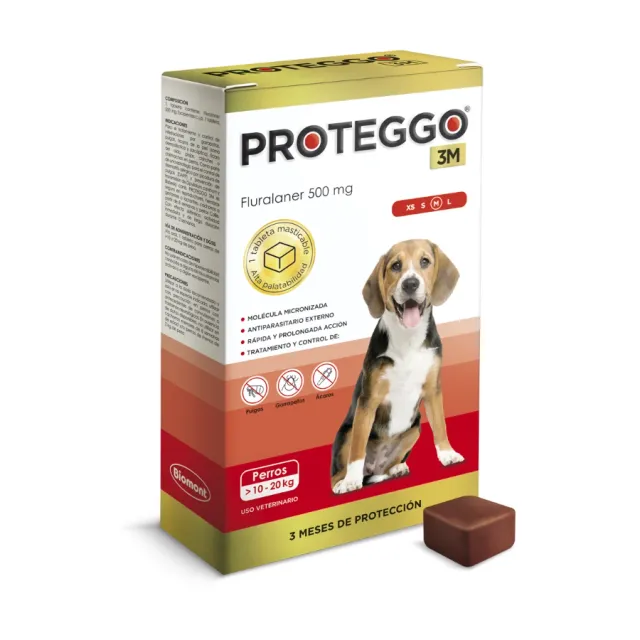 Proteggo 3m 500mg para Perro 10 20 Kg (Cja X 1 Tab)