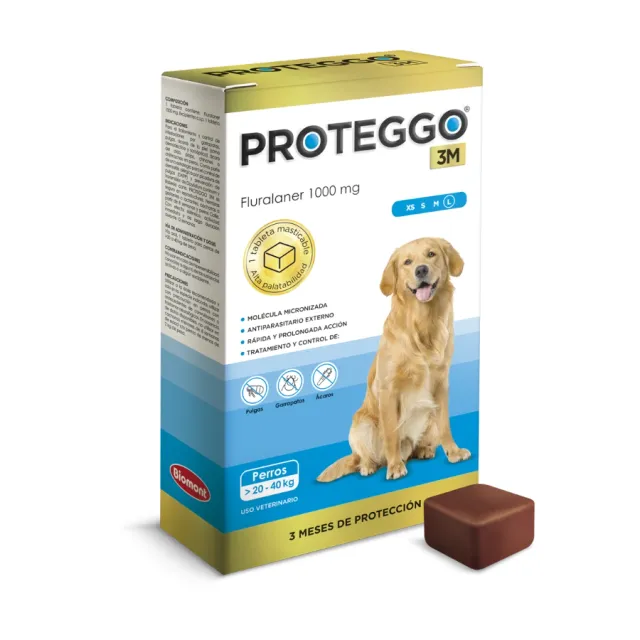 Proteggo 3m 1000mg para Perro 20 40 Kg (Cja X 1 Tab)
