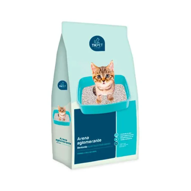 Arena para gato Tkpet aglomerante aroma talco 20 Kg