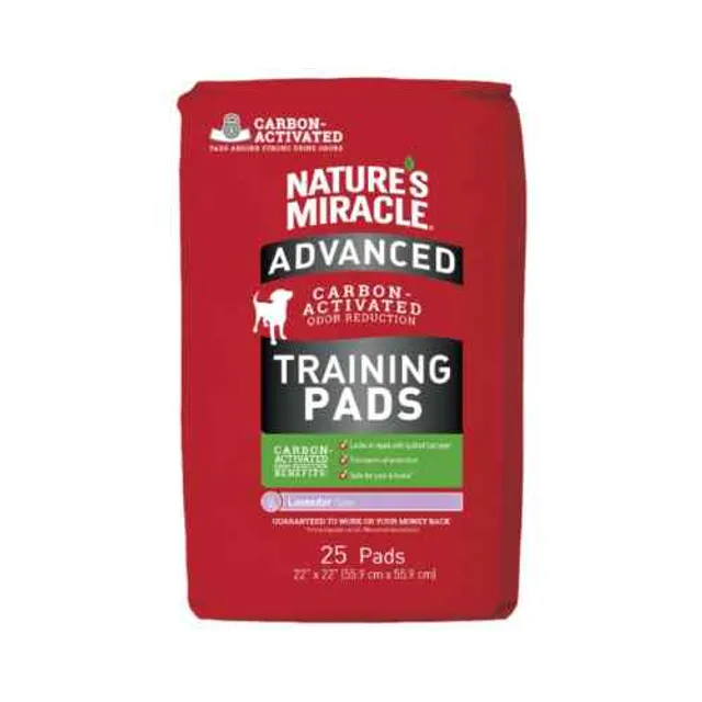 Natures Miracle Advanced Training Pads X 25 Carbon Activado