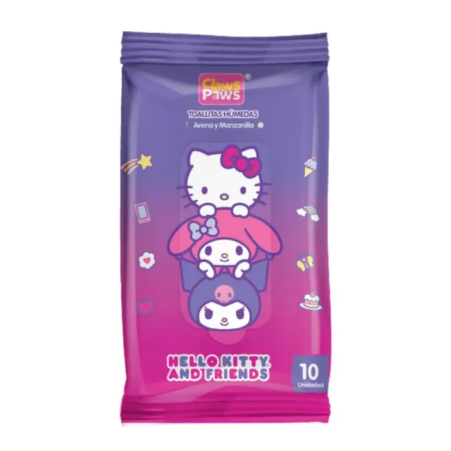 Toallitas Húmedas Hello Kitty X 10 Unid. (Avena Y Manzanilla)