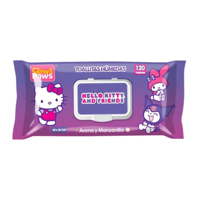 Toallitas Húmedas Hello Kitty X 120 Unid. (Avena Y Manzanilla)