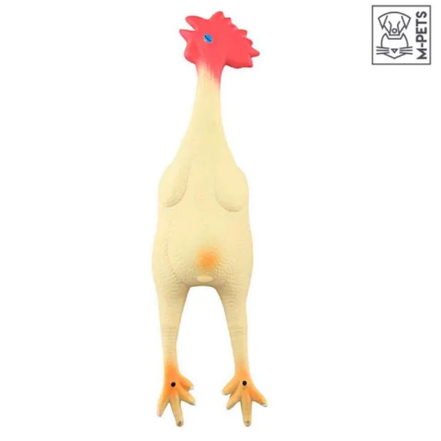 Juguete pollo de goma