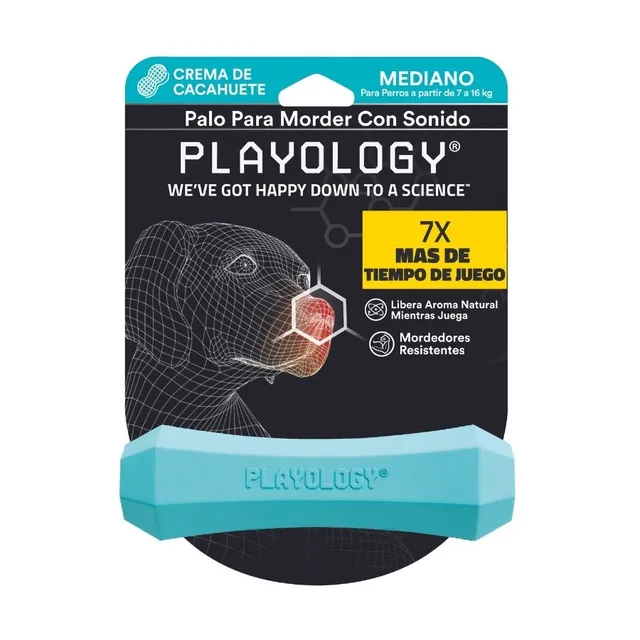 Playology Palo para masticar con aroma a mantequilla de maní Talla L