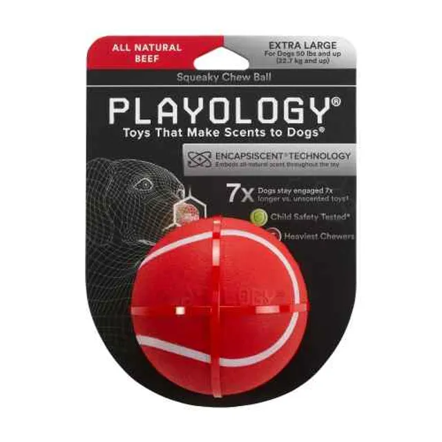 Playology Squeaky Chew Ball Pelota Masticable Sabor Carne Xl